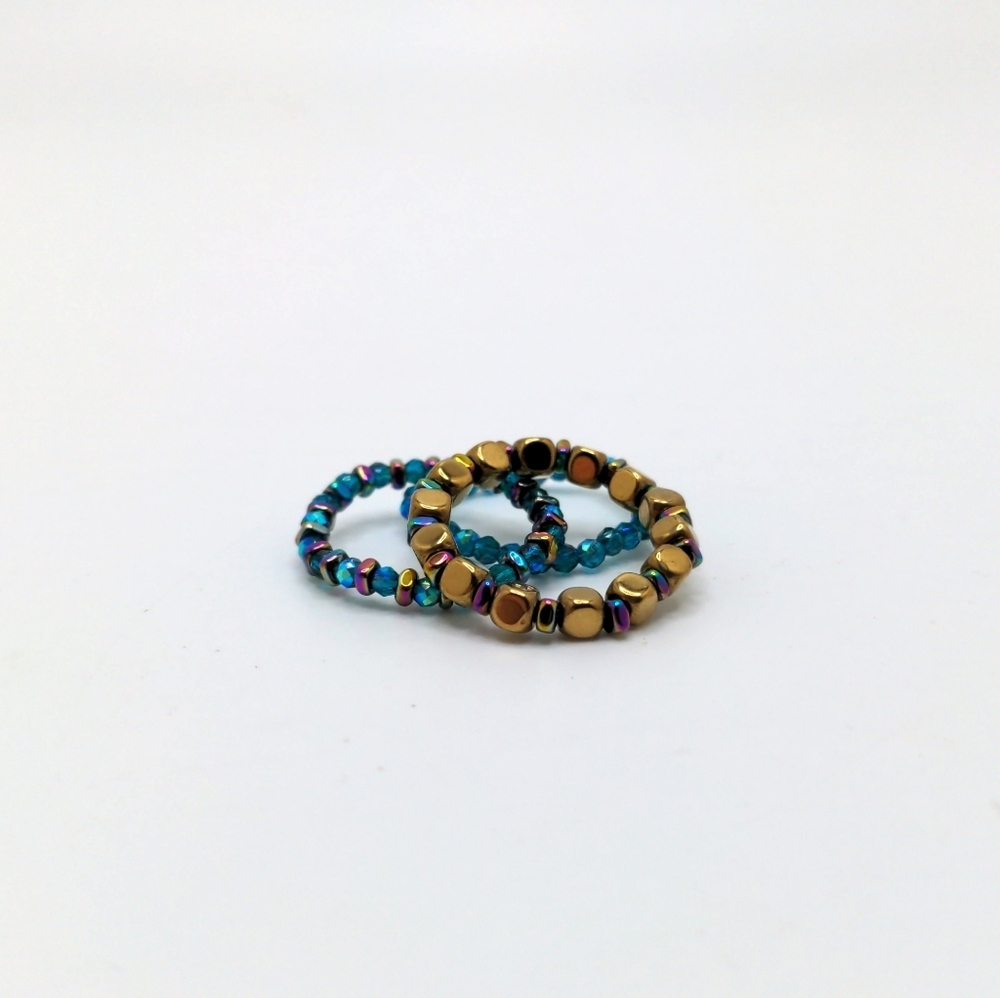 381MIDALANE Colorful Stacked Ring Set